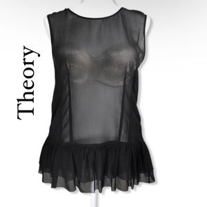 Theory Karady Black Sleeveless Top Size P